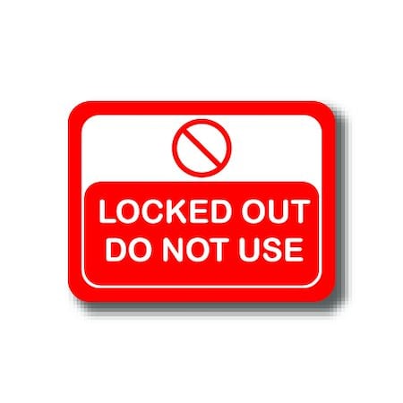 Ergomat 24in x 18in RECTANGLE SIGNS - Locked Out Do Not Use DSV-SIGN 432 #2007 -UEN
